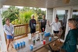 Beer Pong : 2024, Amy Siphers, John Siphers, Leslie Siphers, Lois, People, Sunset Beach, Susan Siphers, beach