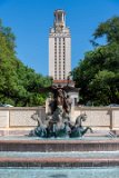 ILCE-7M4-20240404-DSC04465  University of Texas : 2024, Austin, Texas, _highlights_, buildings & architecture, clock, fountain