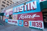 The Don’t Mess with Texas mural  southwest corner of 6th Street and I-35 frontage road : 2024, Austin, Texas, mural