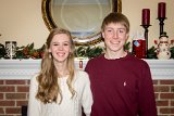Alison & Brandon mantle 2  Alison with Brandon in front of the mantle xmas 2014 : 2014, Alison Mull, Brandon, Christmas