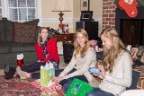 Girls open presents 1  Leslie, Amy & Alison open presents xmas 2014 : 2014, Alison Mull, Amy, Christmas, Leslie