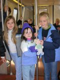 E8700-20041126-DSCN0680  Thanksgiving 2004 with Akers in DC Kelley, Caitlin and Alison on Subway with Flat Stanley : 2004, Alison, Caitlin / Oliver, Flat Stanley, Kelly, Thanksgiving