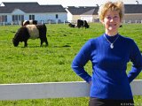 Lois with Belted Galoways  Lois with Belted Galoway caows at Farrington Village on our 10th anniversary : Farrington, Lois, anniversary, belted galoway