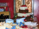 E8700-20050618-DSCN1517  Daniel & Leigh Owens wedding reception at Gillies in Blacksburg VA : People, Sirna, cake, family, wedding