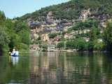 a village on the Dordogne  Canoe trip down the Dordogne River : 2006, Dordogne River, France, Hal, Sarlot, Teresa, _year_