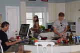 Kitchen Work  2015 Topsail Beach with the Bowens : 2015, Bowen, Hal, Teresa, Todd Houser, Topsail, Vacation, beach