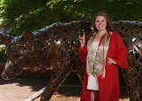 Lizzy with Wolf : 2018, Graduation Pictures, Lizzie Weaver, NC State, NCSU