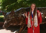 Lainey with Wolf : 2018, Graduation Pictures, Lainey Indermaur, NC State, NCSU