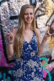 Alison at Free Expression Tunnel entrance : 2018, Alison, Graduation Pictures, NC State, NCSU