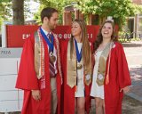 Sean & Lainey & Lizzy with Engineering I building sign : 2018, Graduation Pictures, Lainey Indermaur, Lizzie Weaver, NC State, NCSU, Sean Engles