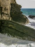 Seaside Cliff  Racky cliff base at the sea in Vernazza Italy : 2004, Cinqa Terra, Italy, Vernazza