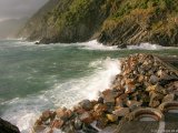 Rough Seas  Rock barrier protects the harbor in Vernazza Italy : 2004, Cinqa Terra, Italy, Vernazza