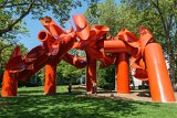 ILCE-6500-20180514-DSC02131  "Red Sculpture" Actual name is "Olympic Iliad". The artist is Alexander Liberman. : 2018, Olympic Iliad, Red Sculpture, Seattle, Settle Center, sculpture