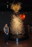 ILCE-6500-20180514-DSC02158  Chihuly Gardens And Glass Alison with white chandelier : 2018, Alison, Chihuly Gardens And Glass, Seattle, Settle Center
