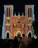 ILCE-7M4-20240402-DSC04402  Light show at San Fernando Cathedral in San Antonio TX : 2024, San Antonio, San Fernando Cathedral, Texas, churches