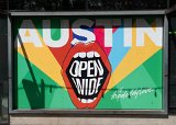 Austin Wide Open mural  1400 S Congress Ave : 2024, Austin, Texas, mural