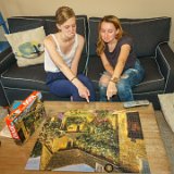 Well Almost Complete  Alison & Meghan with their completed jigsaw puzzle.  Sea Pointe Condo #102S 1710 S. Virginia Dare Trail, Kill Devil Hills, 27948 : 2016, Alison, Kill Devil Hills, Meghan, puzzle